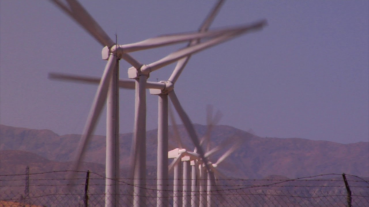 Free Stock Footage Palm Springs Wind Turbine Farm Renewable Energy