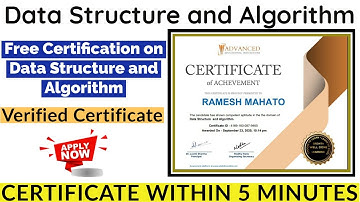 Data Structure and Algorithm Free Certification | Free Online Courses with Certificate