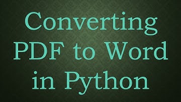 Converting PDF to Word in Python