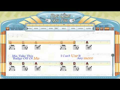Knockin On Heaven's Door - Eric Clapton - Guitaraoke, Chords & Lyrics, Lesson - playwhatyoufeel