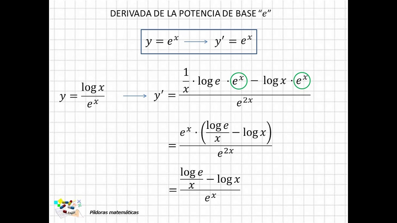 11 Derivada de la potencia de base e - YouTube