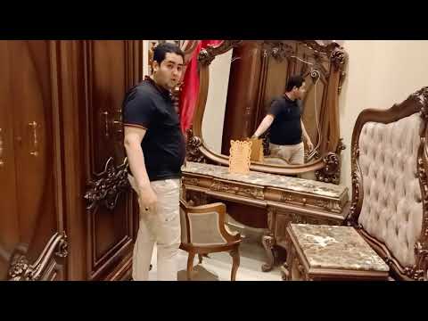 غرفة نوم كلاسيك خشب زان احمر طبيعي حفر يدوي اعلي جوده وأقل سعر من المصنع للمستهلك قصر البراشي للأثاث