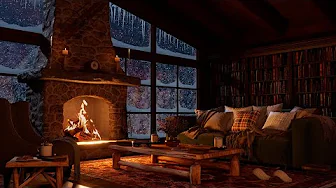 Cozy Fireplace Sounds Ambience | Relaxing Winter Night | 4K Fireplace Burning - @YouTube Collab!