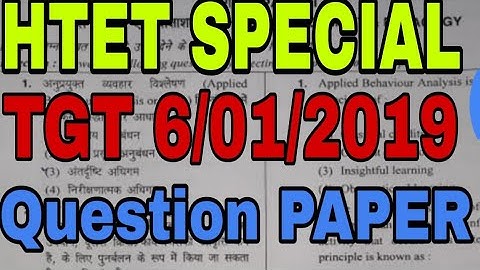 Htet tgt solved pdf paper 6/01/2019 htet tgt exam pdf