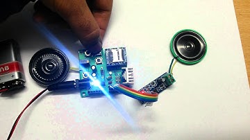 WTV020SD-16P Evaluation Board Test WITH an Audio Amplifier- Video 2