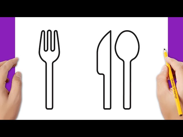 21775 Fork Knife Draw Images Stock Photos  Vectors  Shutterstock