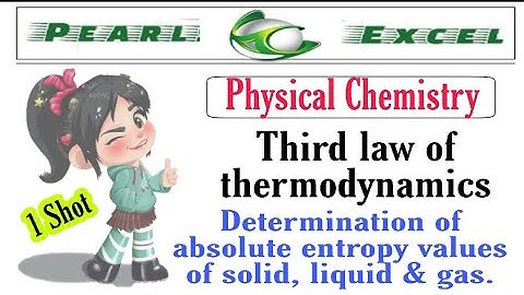 Determination of Absolute Entropy Values for Solid, Liquid & Gases with third law of thermodynamics.