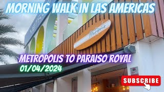 Morning Walk In Playa De Las Americas | 01/04/24 | Metropolis to Paraiso Royal 🌴☁️