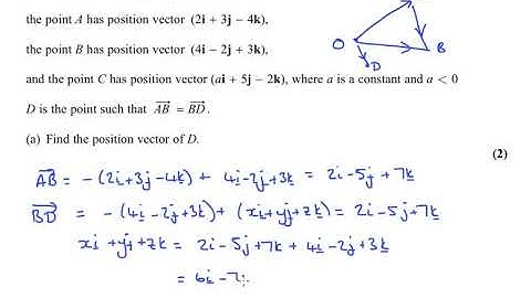 NEW! Edexcel June 2018 Pure Paper 2 q2 - Vectors