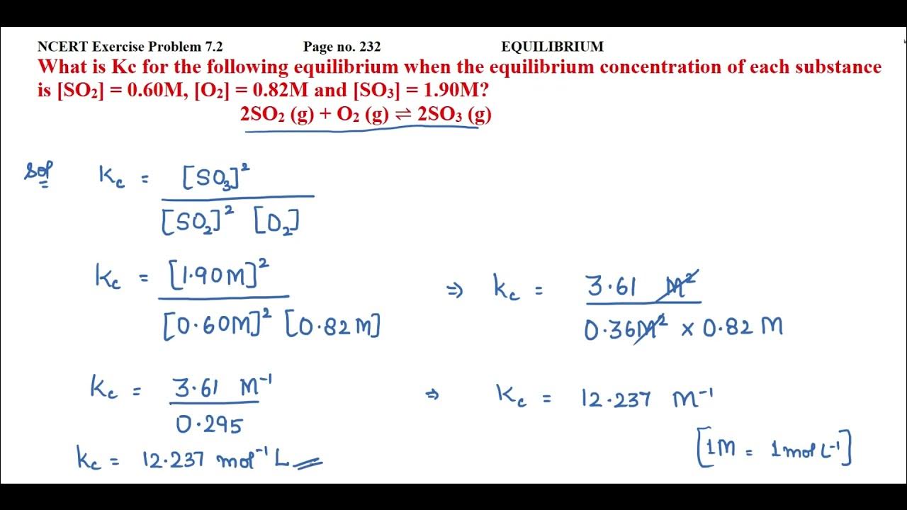 What is Kc for the following equilibrium when the equilibrium