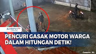 Pencuri Gasak Motor Warga dalam Hitungan Detik
