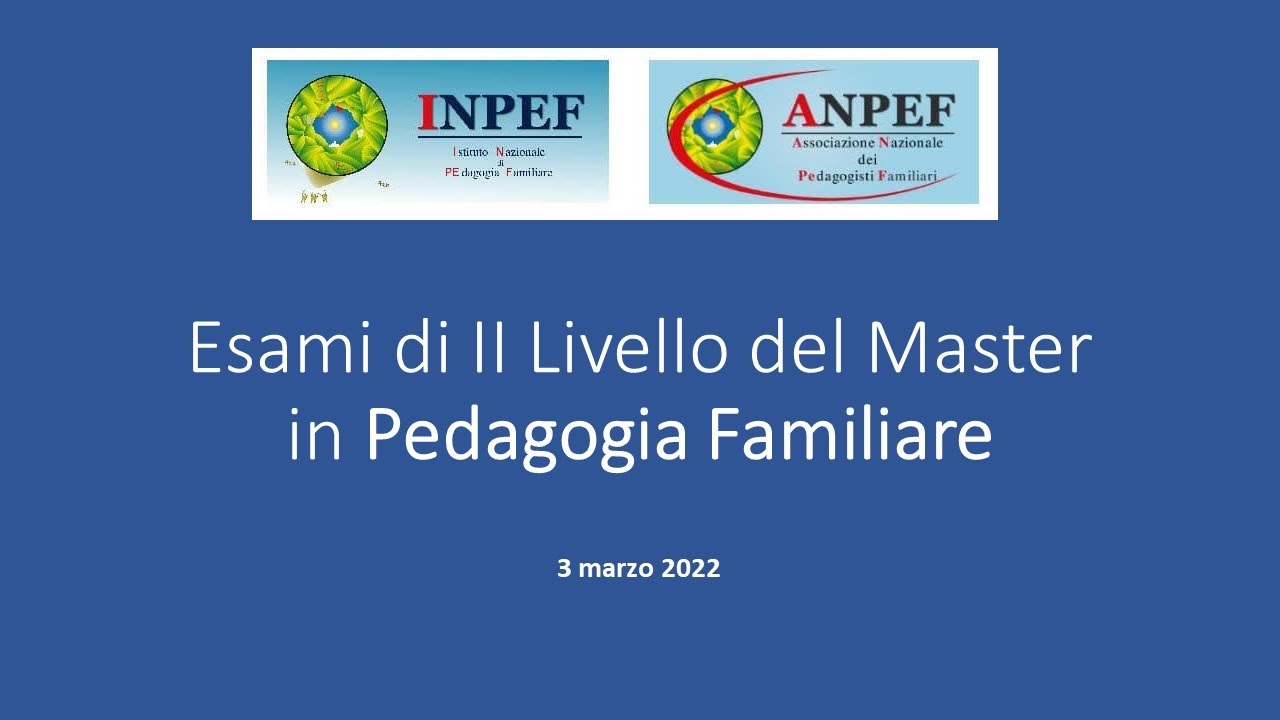 Sessione Diplomi della 2^ Edizione del II Livello del Master INPEF in Pedagogia Familiare