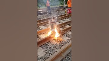 Thermite welding process for railway track repair! #funfacts #railway