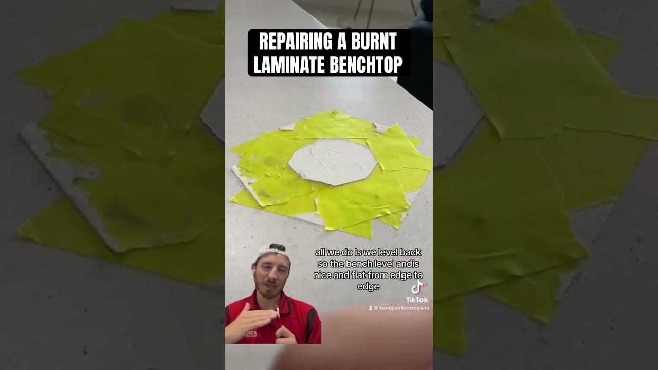 How to repair a burnt laminate benchtop #howto #repair #homeremedies #maintenance