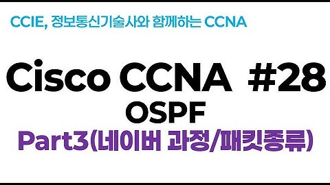시스코(Cisco) CCNA #28(OSPF 라우팅 프로토콜) part3(OSPF 네이버과정/패킷종류)