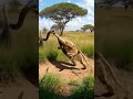 A snake toying with a lion #animals #nature #lion #shorts #funny #ai
