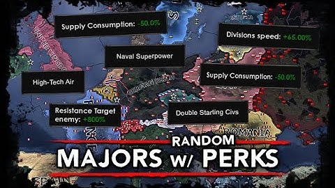 [HoI4] Majors w/ Random Perks [WW2 AI Timelapse] 1936-1981!