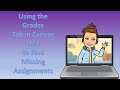 Using the Grades Tab to Find Missing Assignments in Canvas LMS for Students