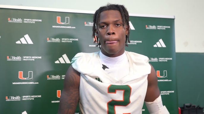 Isaiah Horton, Miami Wide Receiver talks after fall camp practice No. 8