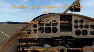 Los Angeles Flight Tour - Cessna Businessliner - Retro 1940's - X-Plane 4K