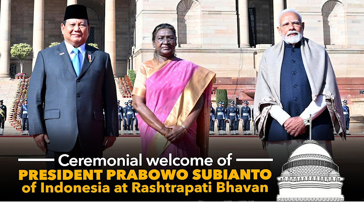 Upacara penyambutan Presiden Prabowo Subianto dari Indonesia di Rashtrapati Bhavan