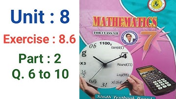 #Maths Class 7 | Unit 8 | Exercise 8.6 Part 2 | Q 6 to 10 | Sindh Textbook board