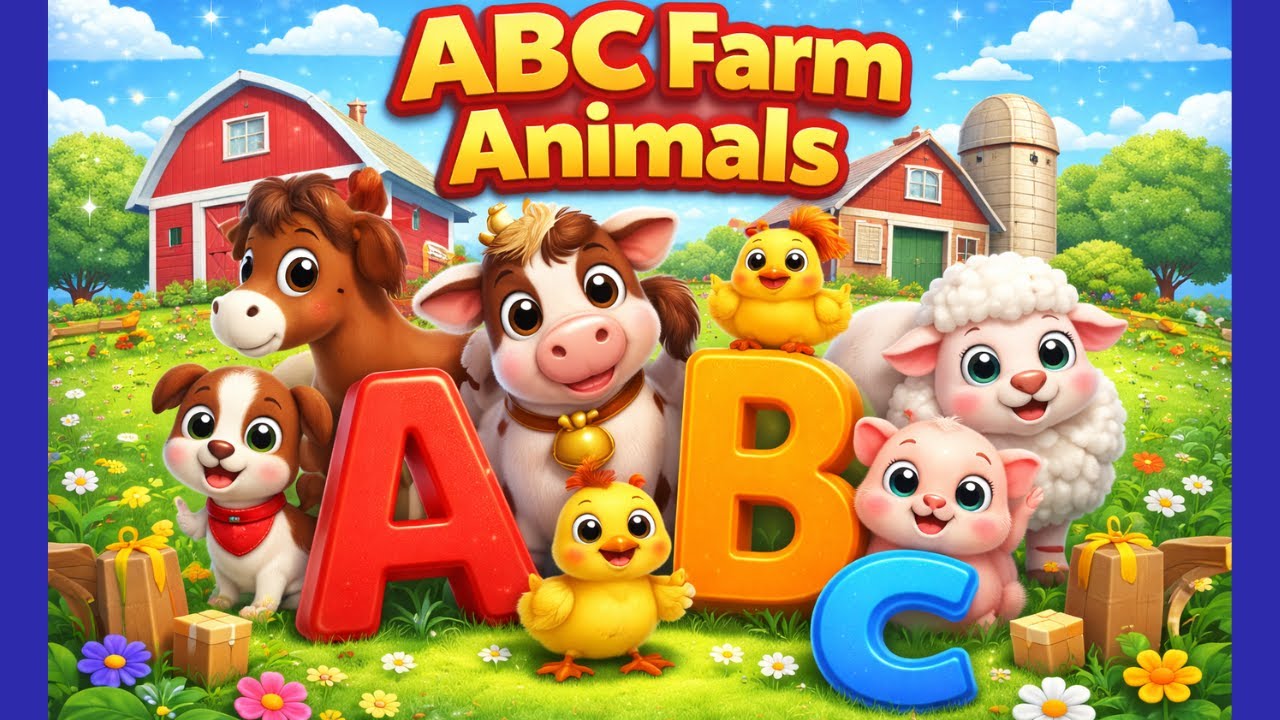 ABC Farm Animals Song | Learn Farm Animals A to Z | Kids Nursery Rhymes ...