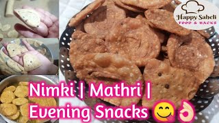 Nimki| Mathri| evening snacks recipe by happy saheli| crispy snacks| varki puri| homemade