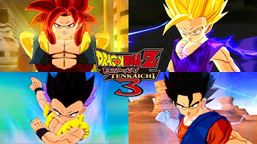 Dragon Ball Z Budokai Tenkaichi 3 - All Transformations & Fusions (4K 60FPS)