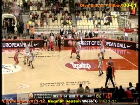 Euroleague 2011 12 Olympiacos   Bilbao 88 81 highlights Regular Season Week 6 Basketball Μπάσκετ Ευρωλίγκα Ολυμπιακός ΟΣΦΠ Μπιλμπάο 23 11 2011