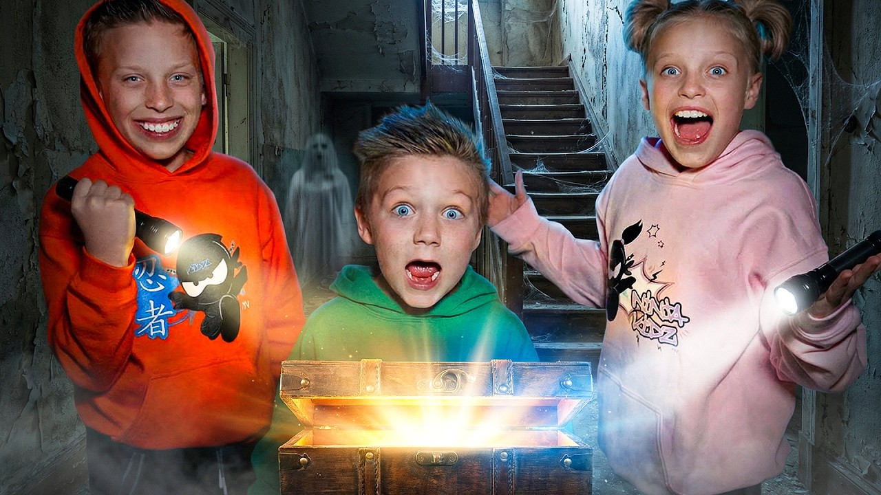 NINJA KIDZ TREASURE HUNT IN A HAUNTED HOUSE | Ninja Kidz TV - YouTube