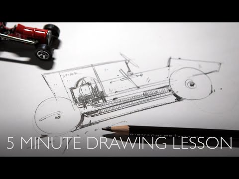 5 minute drawing lesson - GN SPIDER vintage hillclimb car