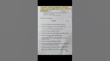 2080 2nd Year #bed #partial #population #situation of #nepal #tu #question (Pop. Ed. 428) #shotrs