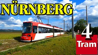 Straßenbahn in Nürnberg 🇩🇪 • Linie 4 • Gibitzenhof - Am Wegfeld (kompletter Streckenverlauf)