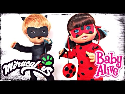 BABY ALIVE VIROU MIRACULOUS LADYBUG E CATNOIR! FANTASIAS PARA BONECAS 