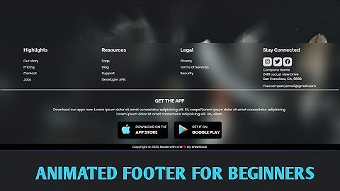 How to make an amimated and responsive footer with HTML and CSS,  beginners guide.
