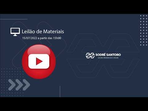 Leilão de Materiais 15/07/2022 - SODRÉ SANTORO LEILÕES