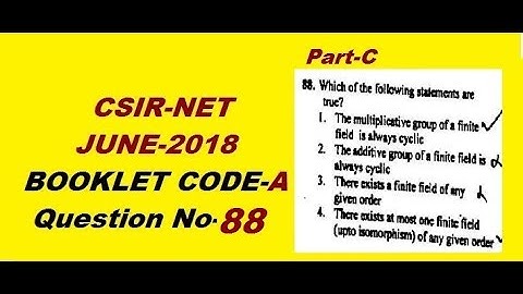 finite field|CSIR NET Maths June 2018||Booklet A Ques 88