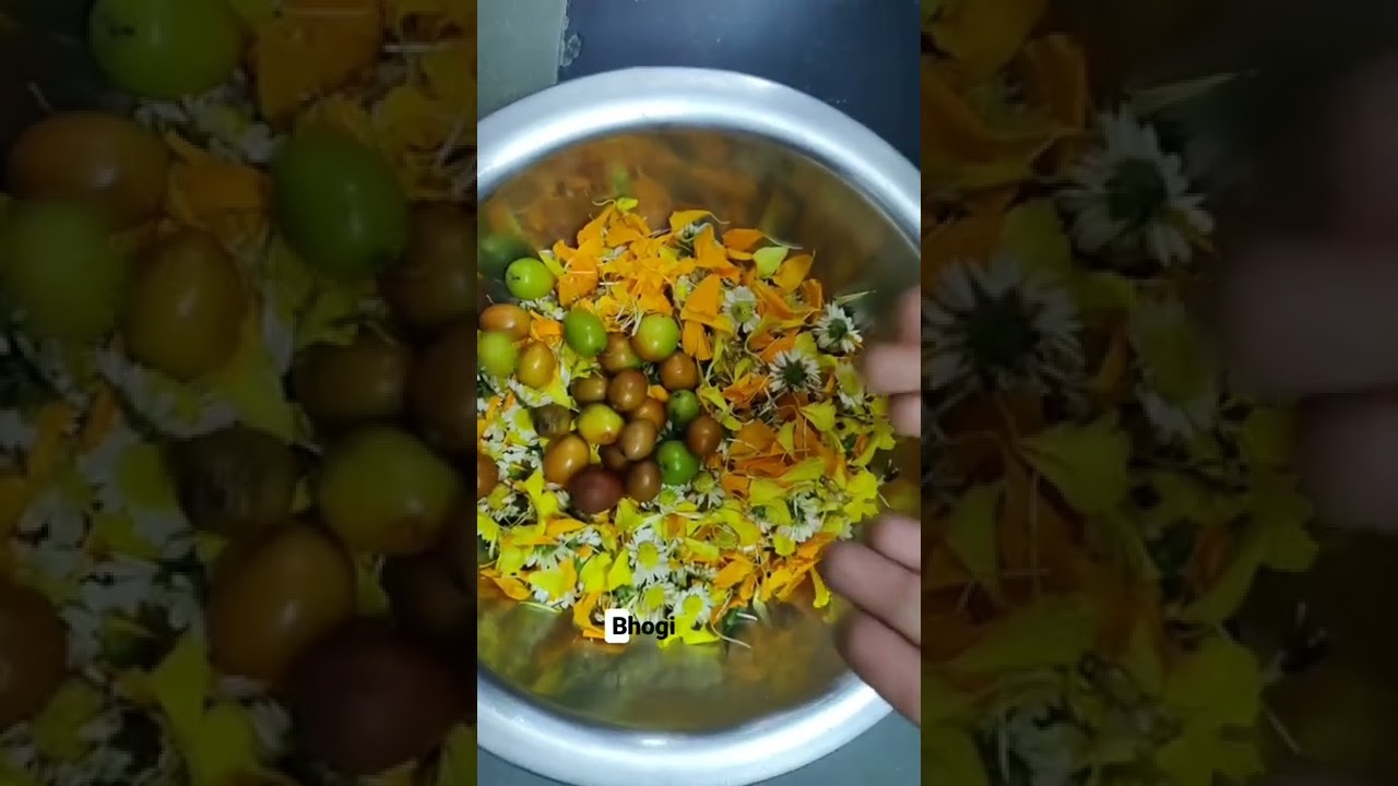 Pratharv Bhogi Pandlu 2022. This time in India at grand parents place with little sister.