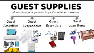 ⁣Guest supplies in hotel room; guest amenities/Expendables/Essentials/Loan items//Hotel Housekeeping