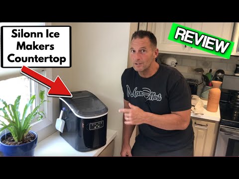 Silonn Ice Makers Countertop, 9 Cubes Ready in 6 Mins, 26lbs in 24Hrs, Self Cleaning Ice Machine wit