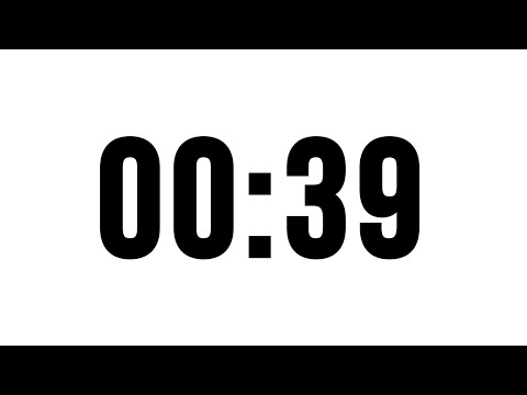 39 Second Timer Without Music, Simple Countdown With Alarm At The End