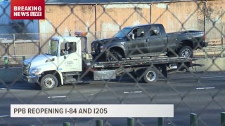Extended coverage of the I-84 WB closure and I-205 traffic jam