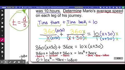 Math 20-1 Lesson 5.6 - Applications of Rational Expressions