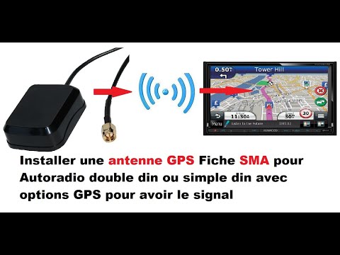 INSTALLER ANTENNE GPS FICHE SMA AUTORADIO DOUBLE DIN