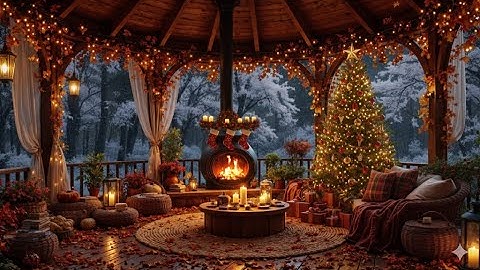 Soothing Autumn Cabin Ambiance 🍂 Smooth Jazz & Fireplace Crackles for a Fresh Start