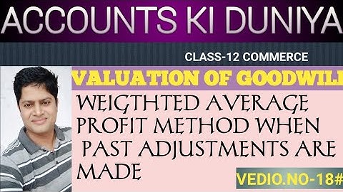 Weigthted average profit method with past Adjustments | valuation of Goodwill | Accounts ki duniya |