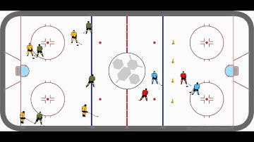 Initiation (mite) skating & passing animated hockey drill