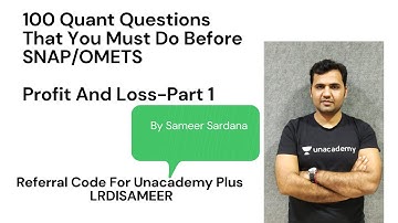 100 Quant Questions That You Should Must Do For SNAP/OMETS (Profit And Loss-Part 1)