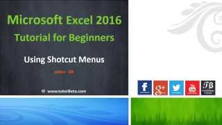 08    Excel Menu Shortcuts & Mini Toolbar   Microsoft Excel 2016 Beginner Course Excel 2016 Tutorial The Mini Toolbar Microsoft Training Lesson
